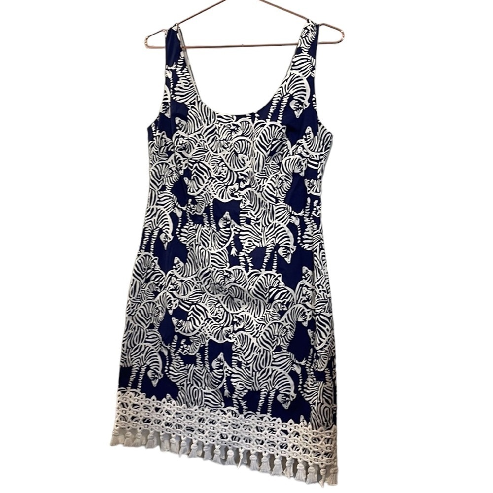 Lilly Pulitzer blue & white zebra dress. Size 8